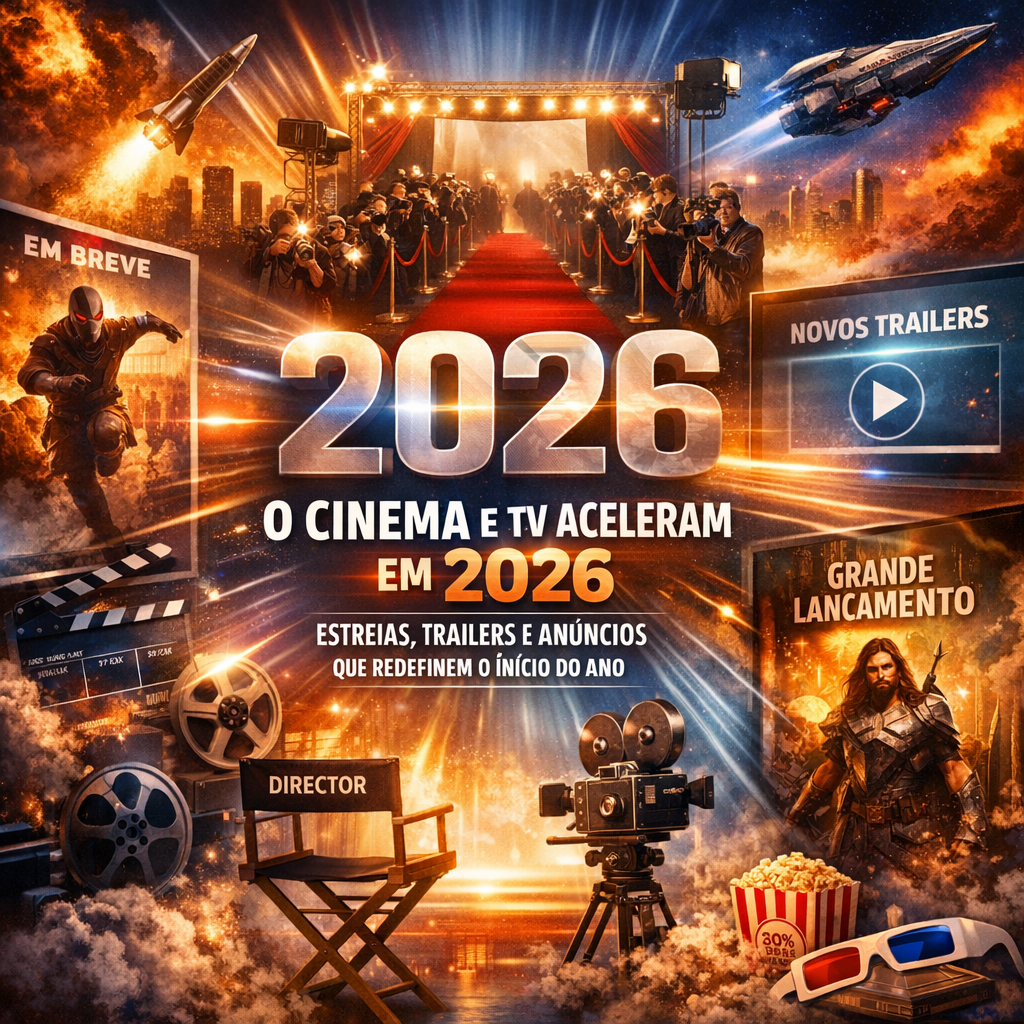 Cinema e TV aceleram em 2026 com estreias, trailers e anúncios que redefinem o início do ano