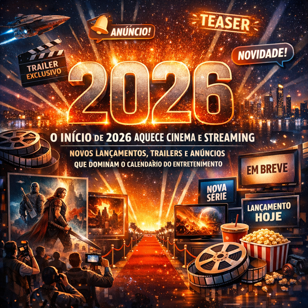 Início de 2026 aquece cinema e streaming com novos lançamentos, trailers e anúncios que prometem dominar o calendário do entretenimento